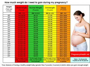 Weight Gain Chart During Pregnancy